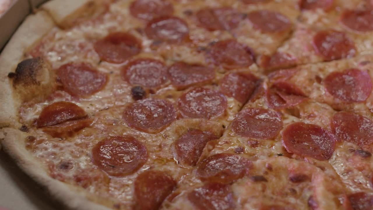 Video Stock Close Up Shot Of A Pepperoni Pizza Live Wallpaper For PC - Free Download