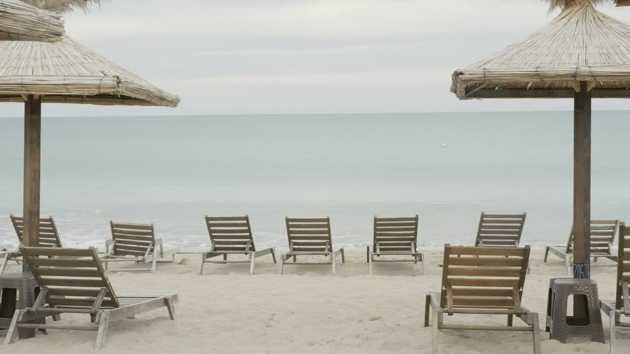 Stock Video Empty Tourist Beach On An Overcast Day Live Wallpaper For PC - Free Download