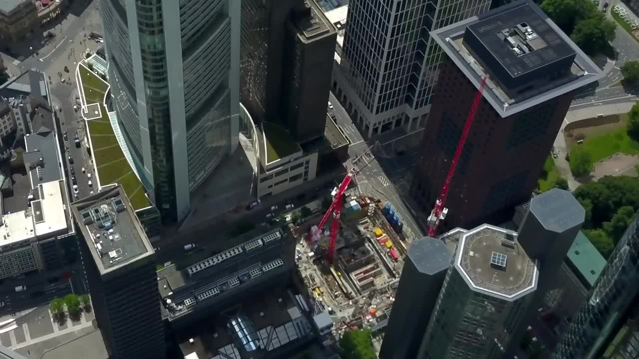 Stock Video High Aerial View Of Buildings In Frankfurt Animated Wallpaper - Free Download