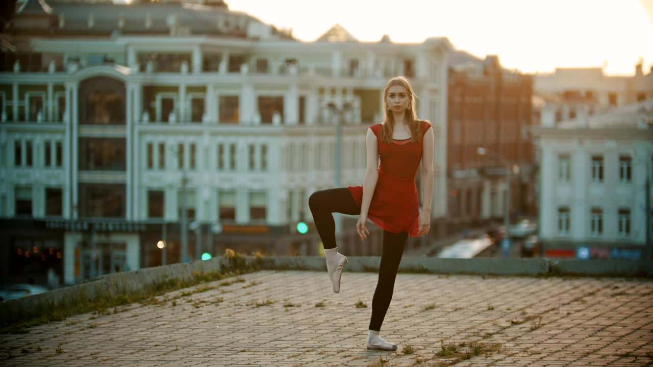 Stock Video Flexible Ballet Dancer Does A Complicated Position Live Wallpaper For PC - Free Download
