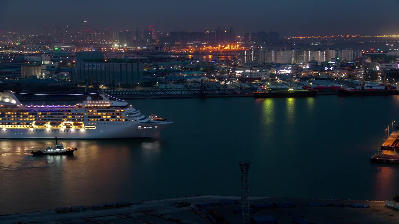Stock Video Cruise Ship Arriving To The Port In Korea Live Wallpaper For PC - Free Download