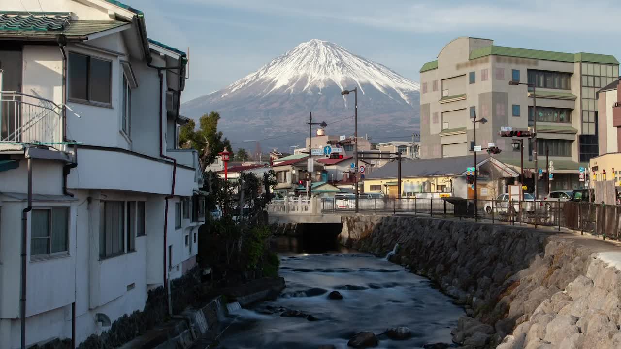 Stock Video Mount Fuji And Houses Landscape Live Wallpaper - Free Download