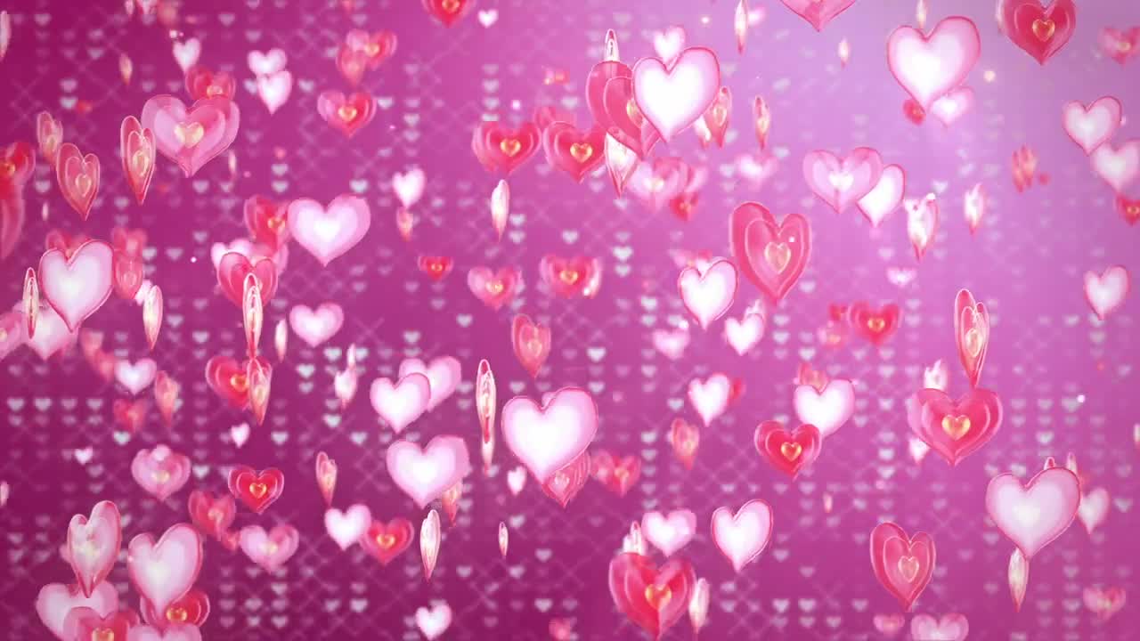 Stock Video Floating Heart Shapes And Pink Background Live Wallpaper For PC - Free Download