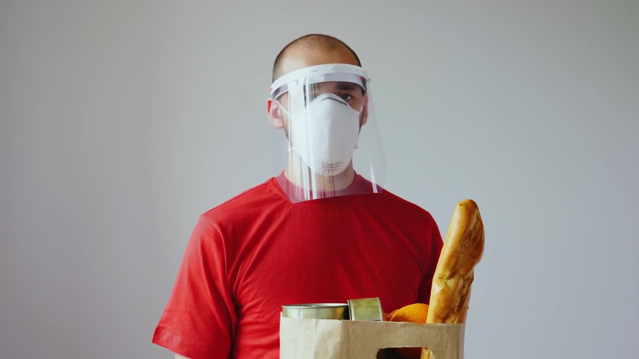 Stock Video Grocery Delivery Man During Covid  Pandemic Live Wallpaper For PC - Free Download