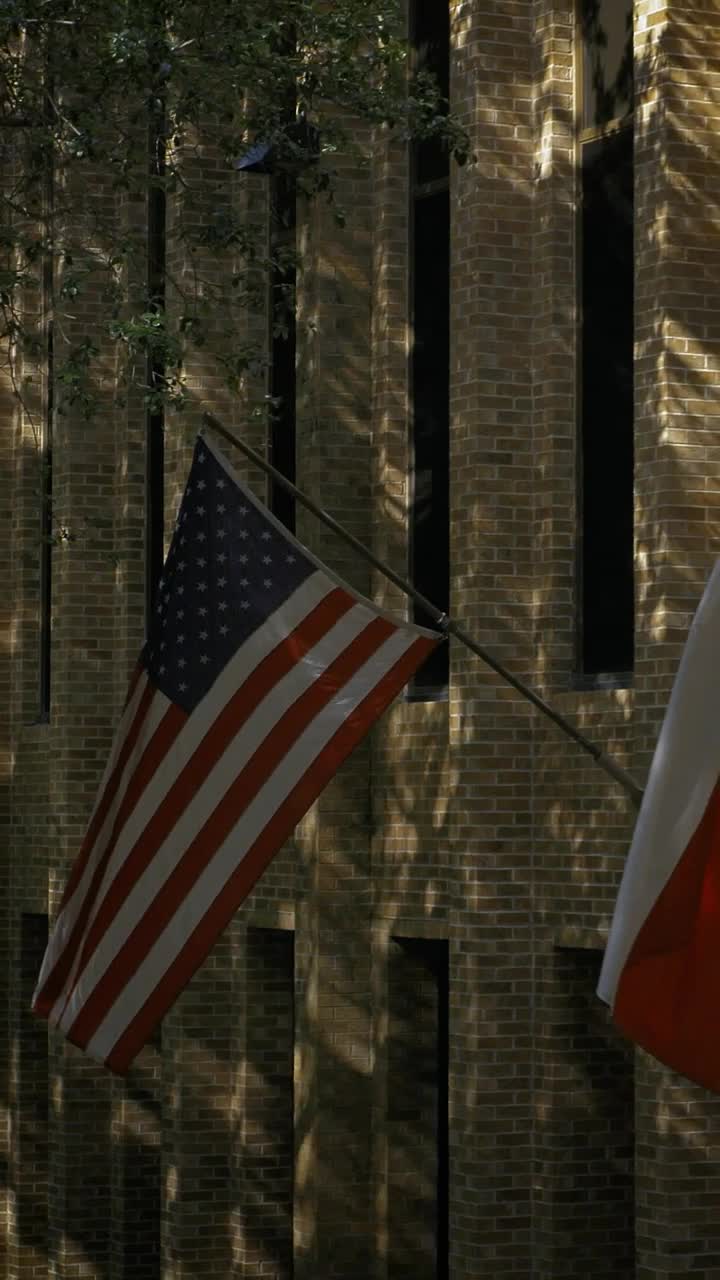 Free Stock Video Usa And Texas Flags Waving At A State Building Live Wallpaper - Free Download