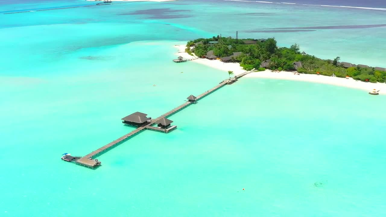 Free Video Stock the turquoise sea pier aerial view Live Wallpaper - Free Download