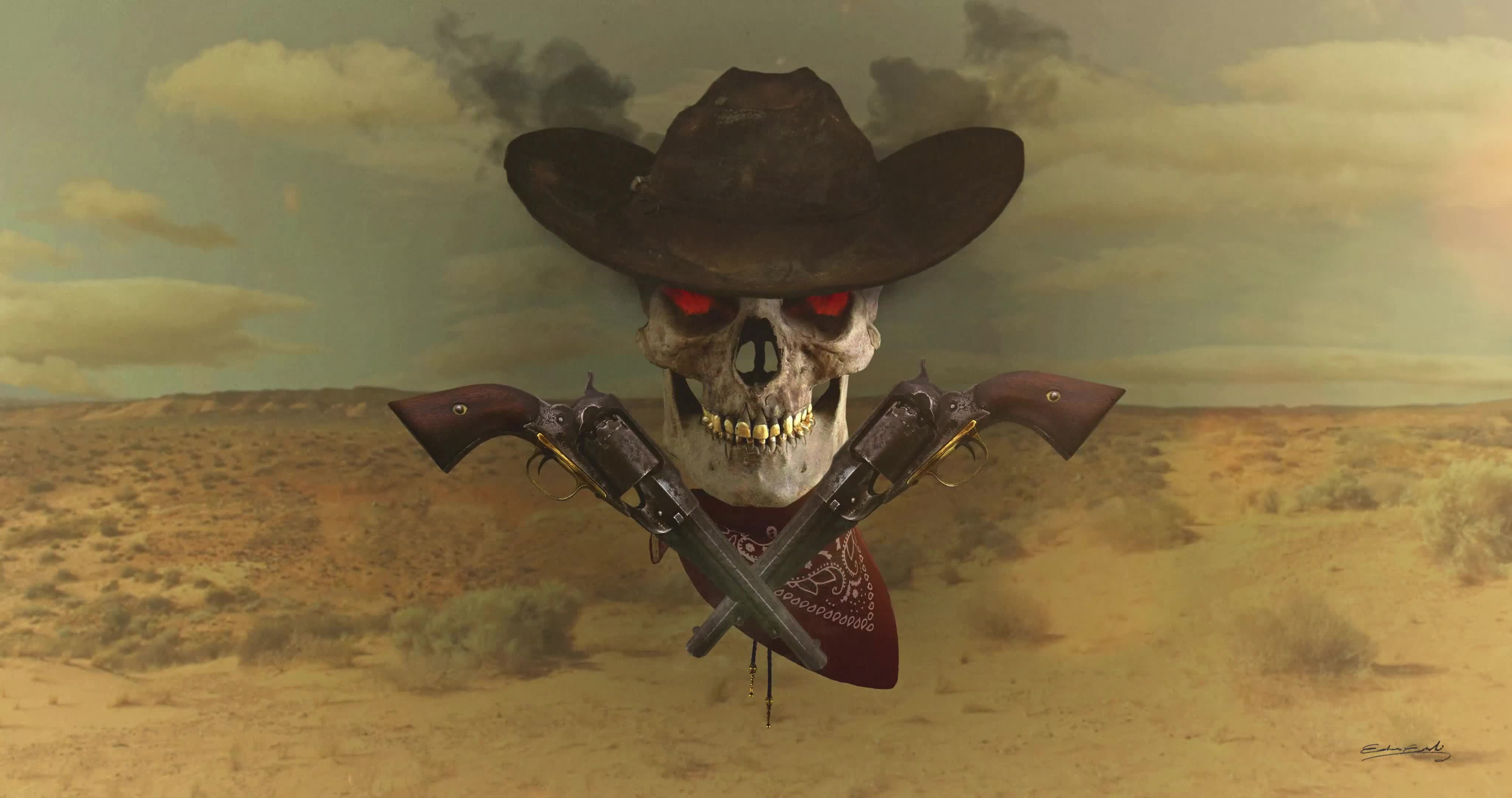 Outlaw Justice Skull 4K Live Wallpaper Free - Free Download