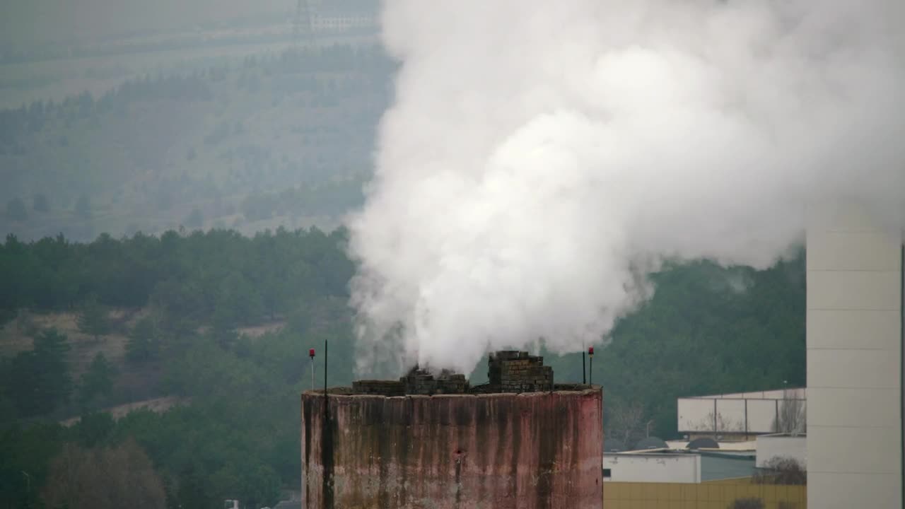 Stock Video Industrial Chimney Unloading Pollution To The Air Animated Wallpaper - Free Download