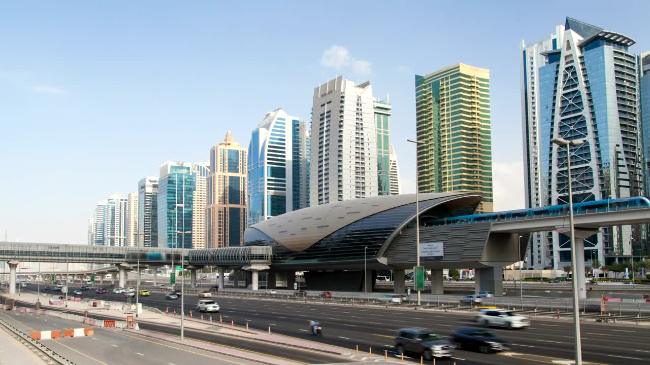 Stock Video Dubai Train Station And Highway With Fast Traffic Live Wallpaper For PC - Free Download