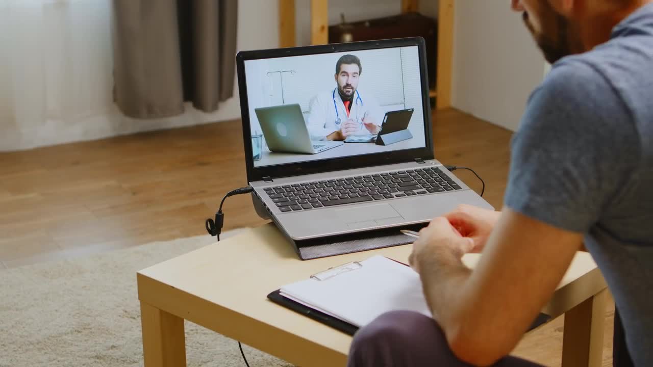 Stock Video Doctor Video Chats With Man During Quarantine Live Wallpaper For PC - Free Download