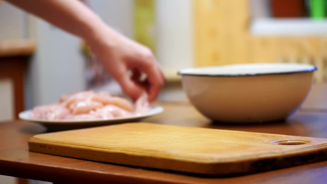 Video Stock Preparing Raw Chicken Meat With A Hammer Live Wallpaper Free - Free Download