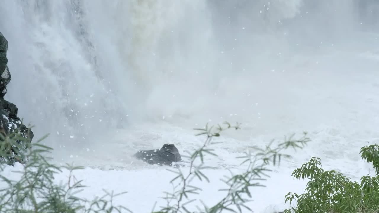 Stock Footage Water From A Rocky Waterfall Falling To The Bottom Of Live Wallpaper - Free Download