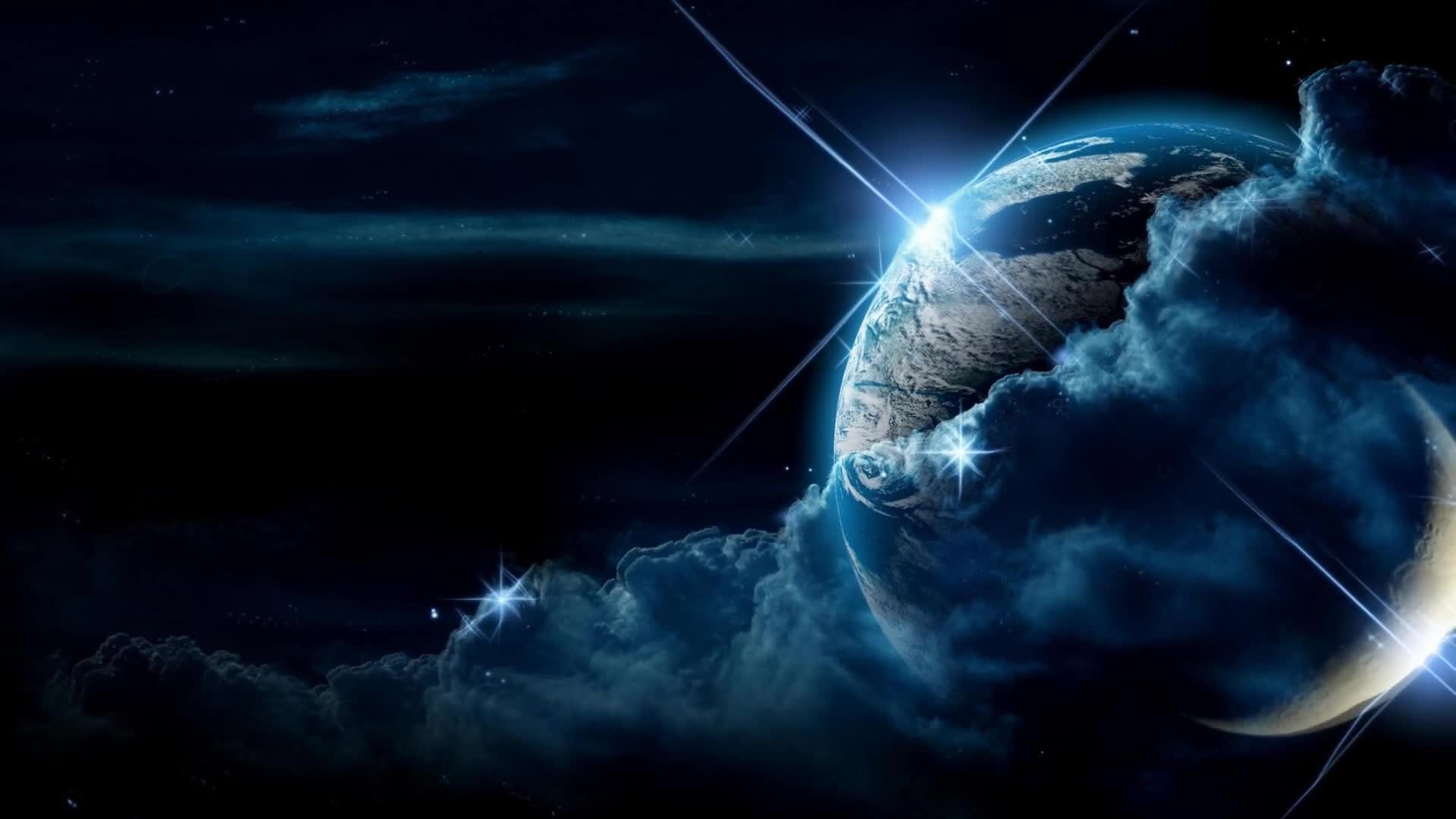 Earth  And  Moon  Fantasy  Artwork - Free Download