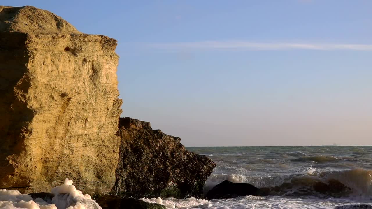 Stock Footage Waves Crashing At The Rocks Live Wallpaper - Free Download