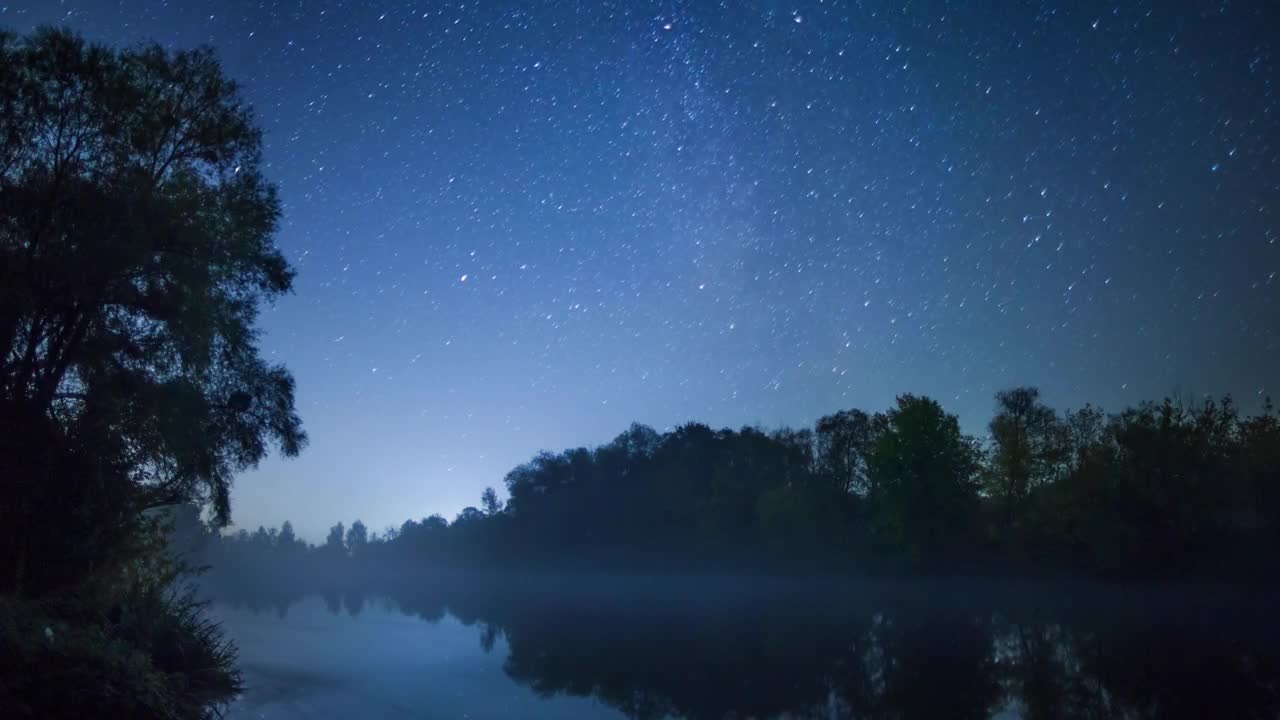 Stock Video Milky Way Seen From A River Landscap Animated Wallpaper - Free Download