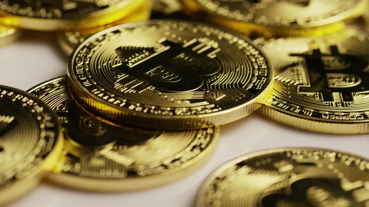 Stock Video Bitcoins Slowly Rotating Live Wallpaper For PC - Free Download