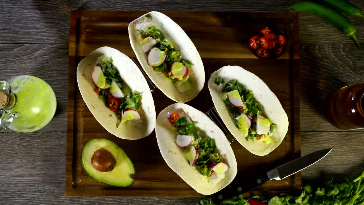 Free Video Stock tacos with fish and salad Live Wallpaper - Free Download
