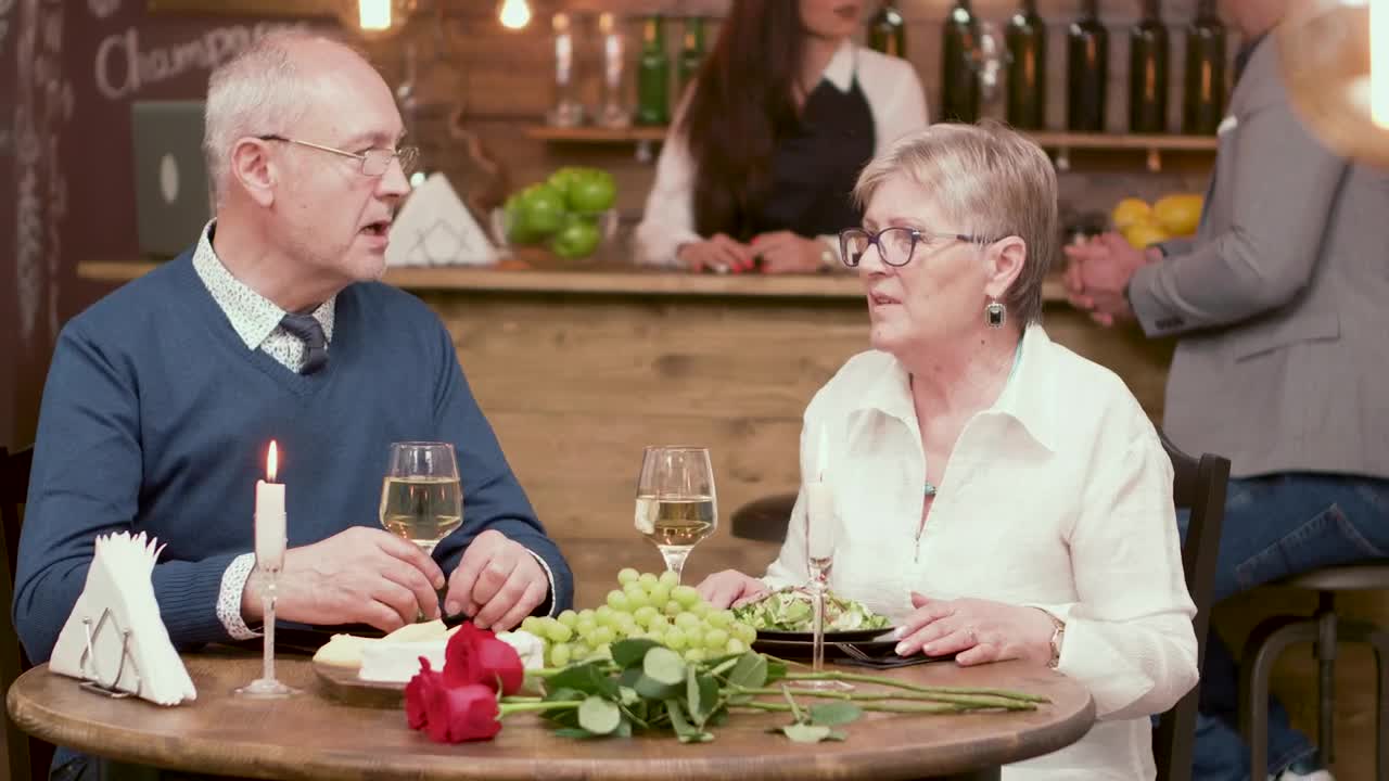 Stock Video Older Couple Talk Romance In Vintage Wine Bar Live Wallpaper - Free Download
