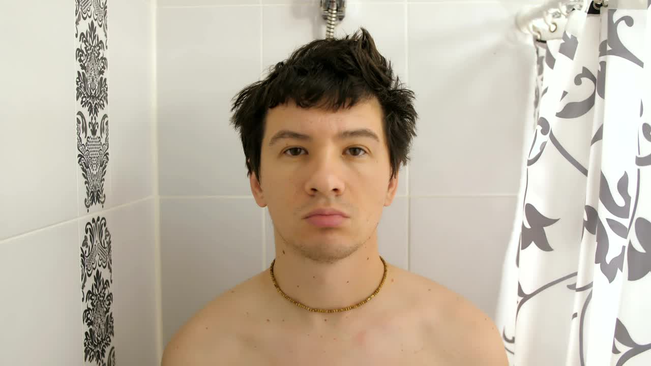 Free Video Stock tired man taking a shower Live Wallpaper - Free Download