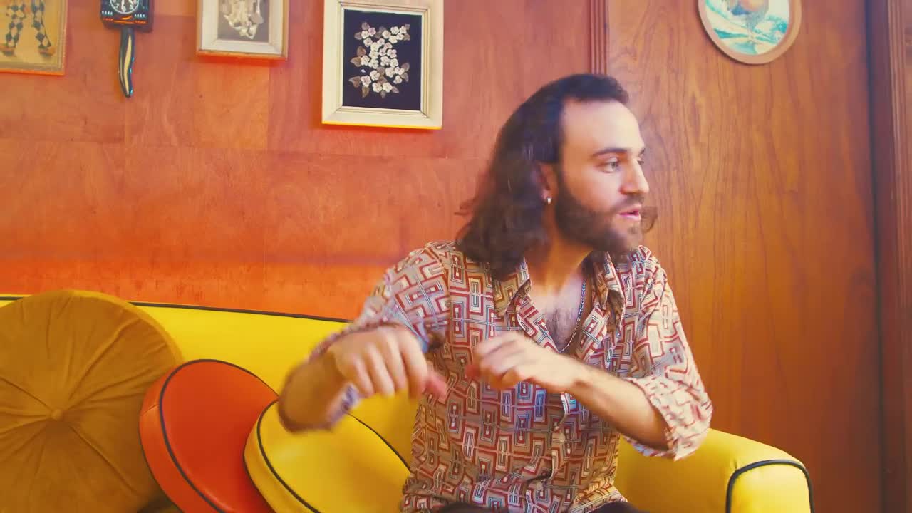 Stock Video Man Dancing On A Sofa With Old Fashioned Style Animated Wallpaper - Free Download