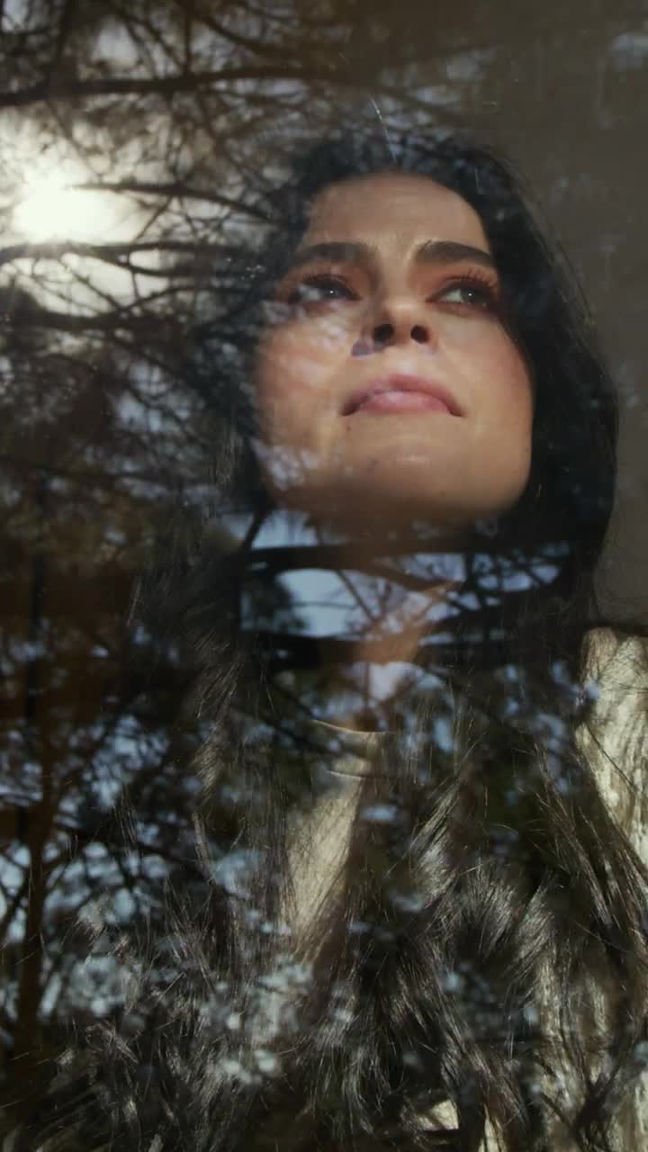 Stock Video Face Of A Woman Looking Through A Window Live Wallpaper For PC - Free Download