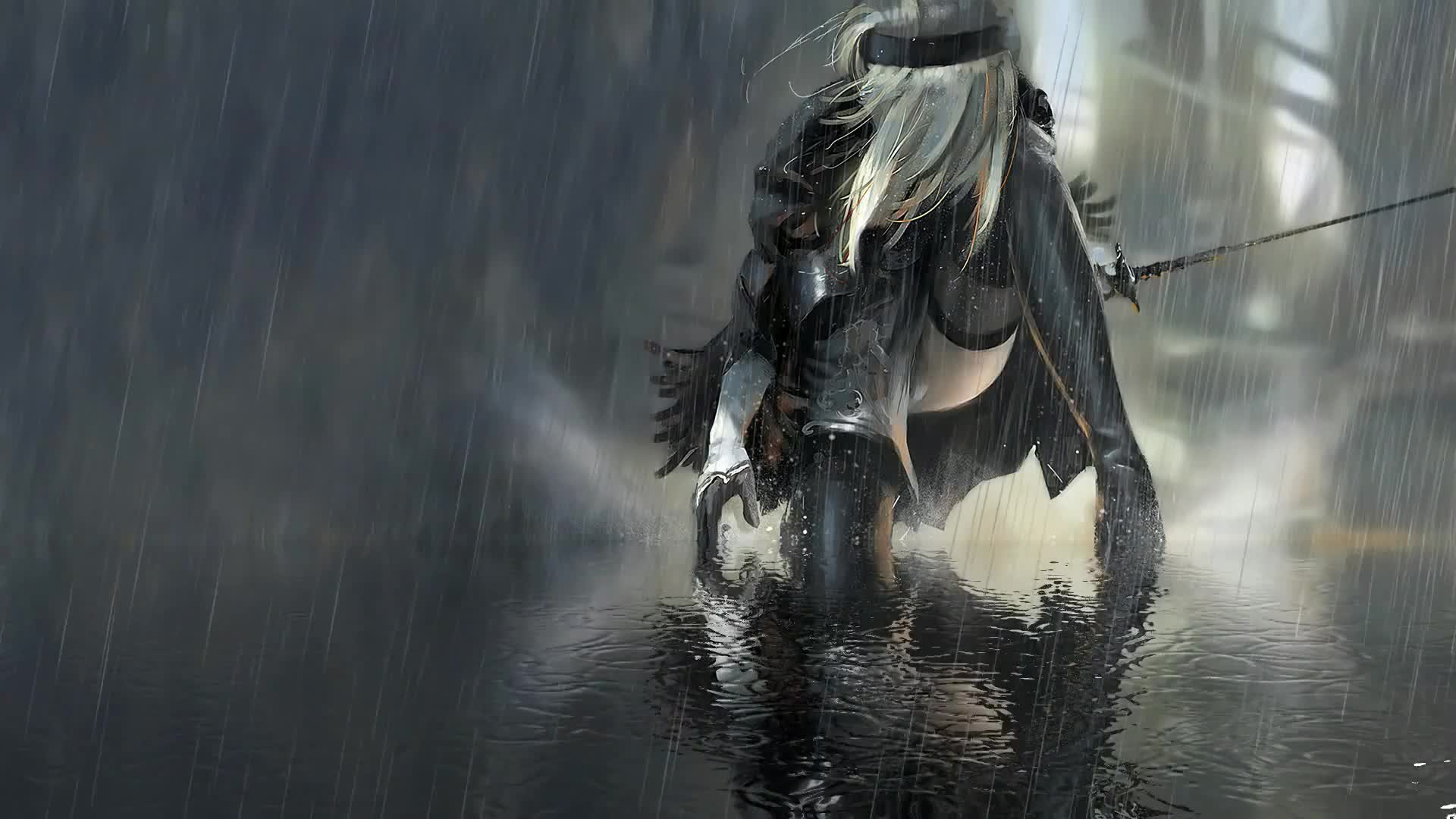 Nier Automata Rain Live Wallpaper - Free Download