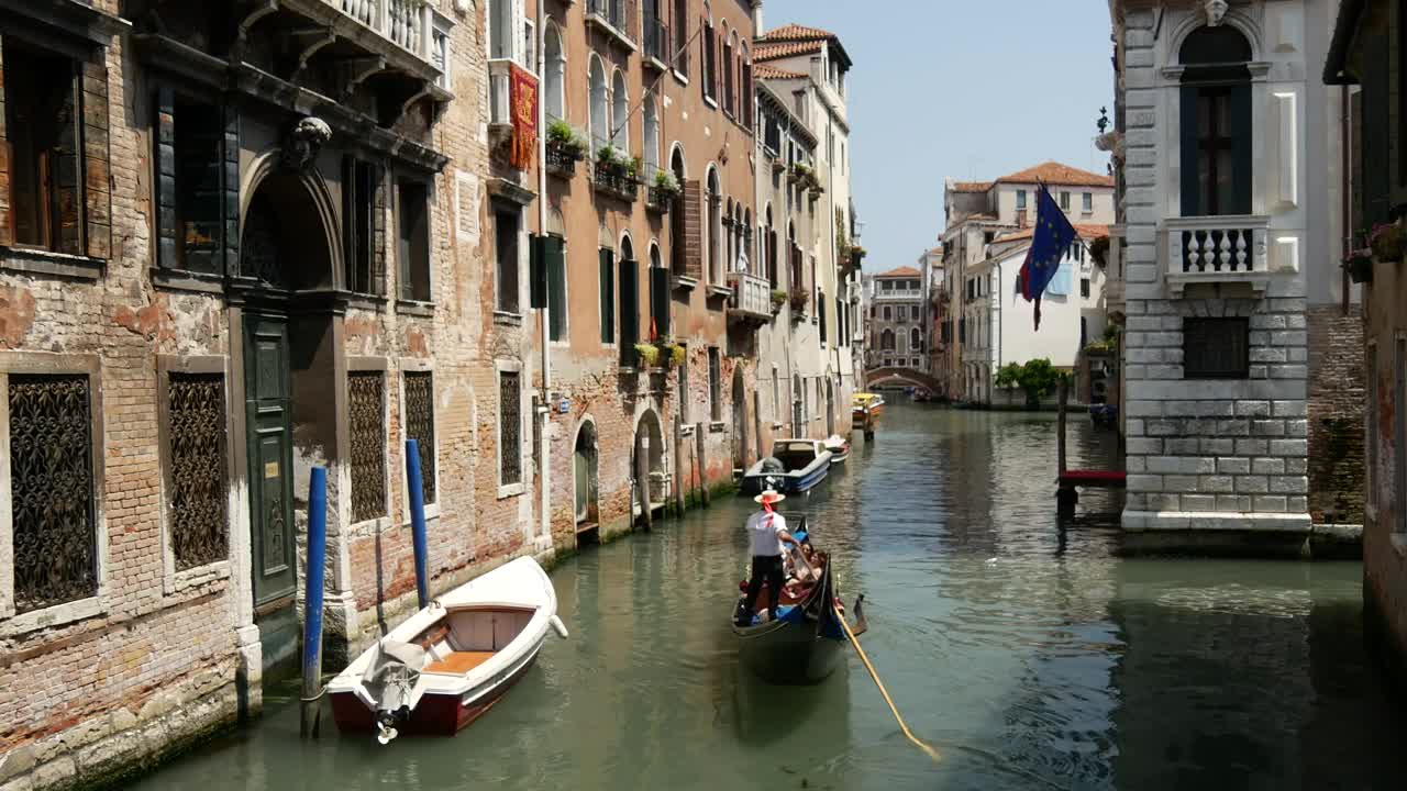 Stock Footage Venice Canal With Flag Live Wallpaper - Free Download