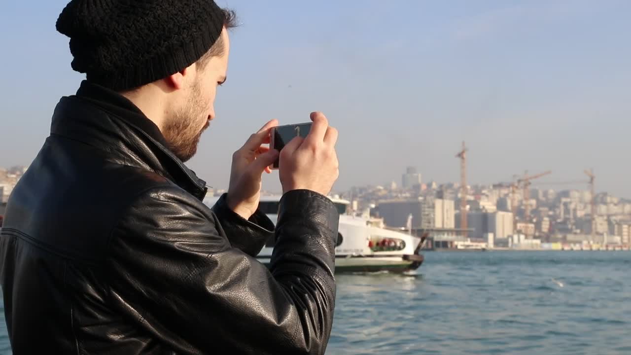 Free Video Stock tourist taking photos to a passenger boat Live Wallpaper - Free Download