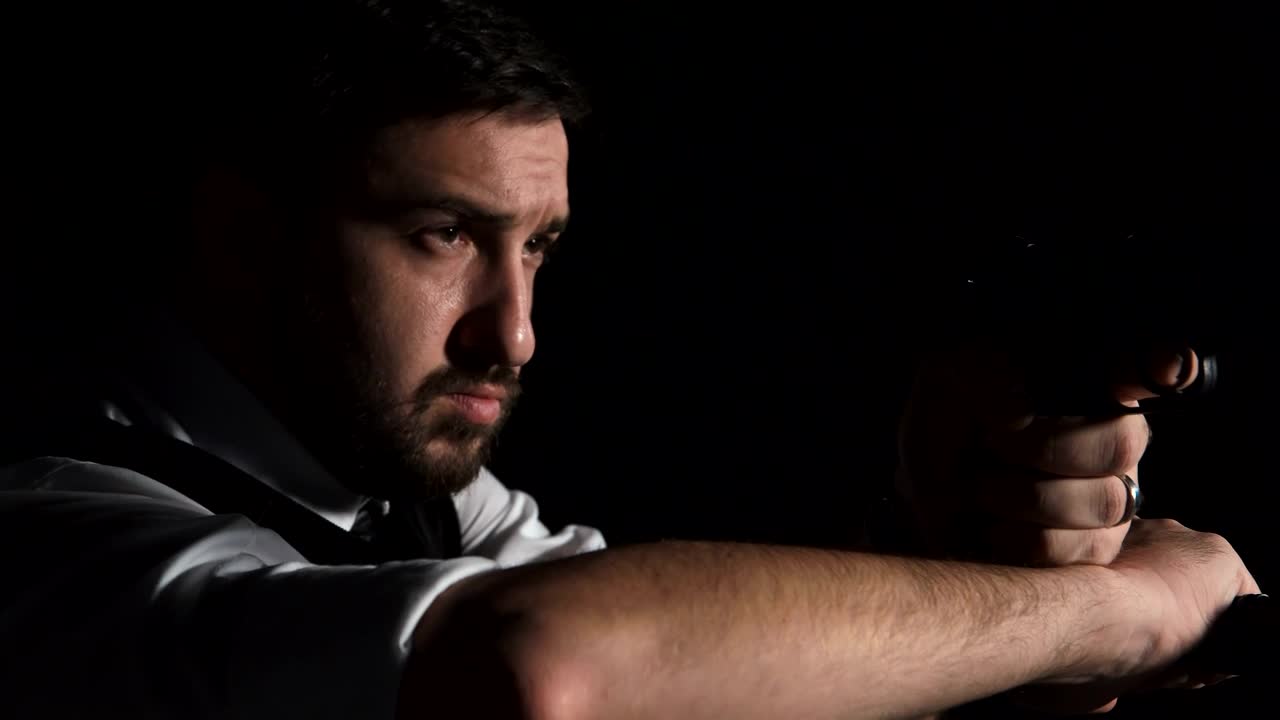 Video Stock Police Officer With A Flashlight In A Dark Room Live Wallpaper Free - Free Download