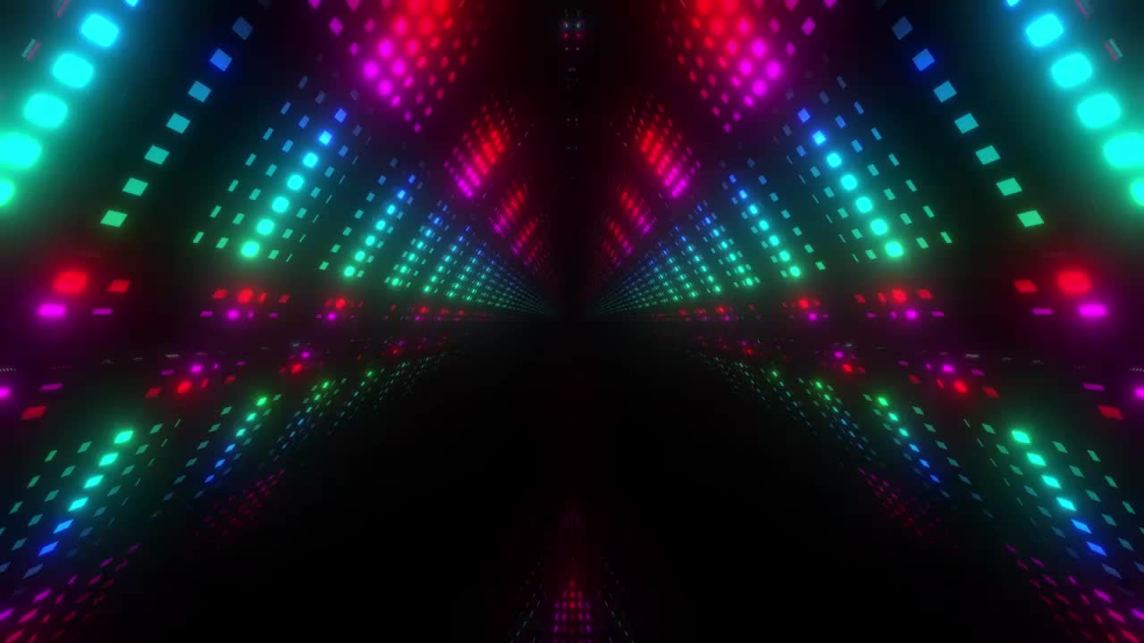 Stock Video Colorful Led Triangle Tunnel In D Live Wallpaper For PC - Free Download