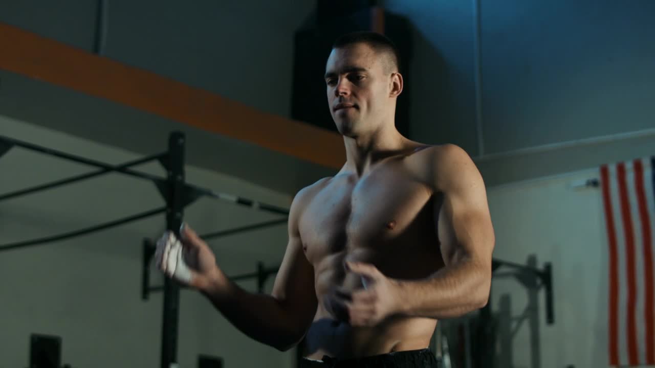 Free Stock Video Shirtless Man Preparing For Training Live Wallpaper - Free Download