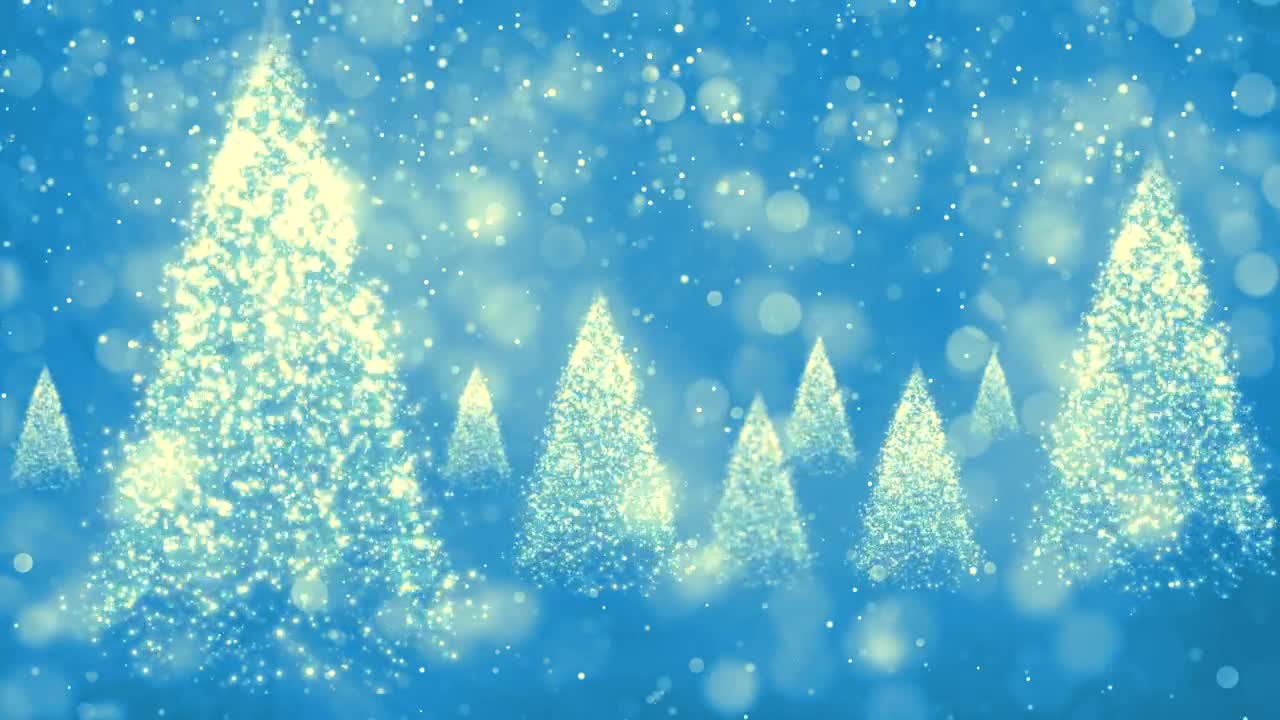Free Video Stock Spinning Glitter Christmas Trees In Blue Background Live Wallpaper - Free Download