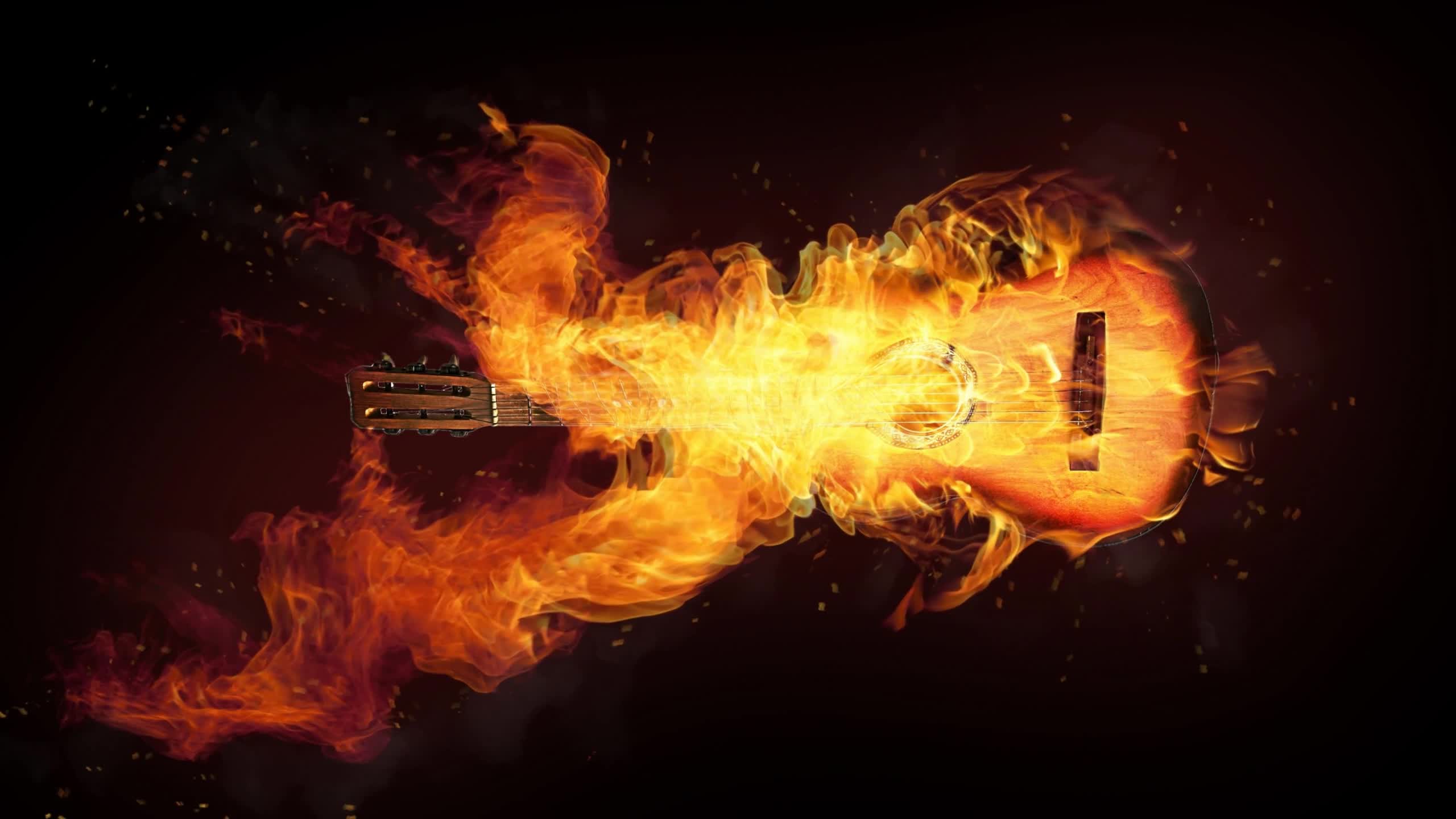 Flame  Guitar  Fantasy  Abstract  2K  Live  Wallpaper - Free Download