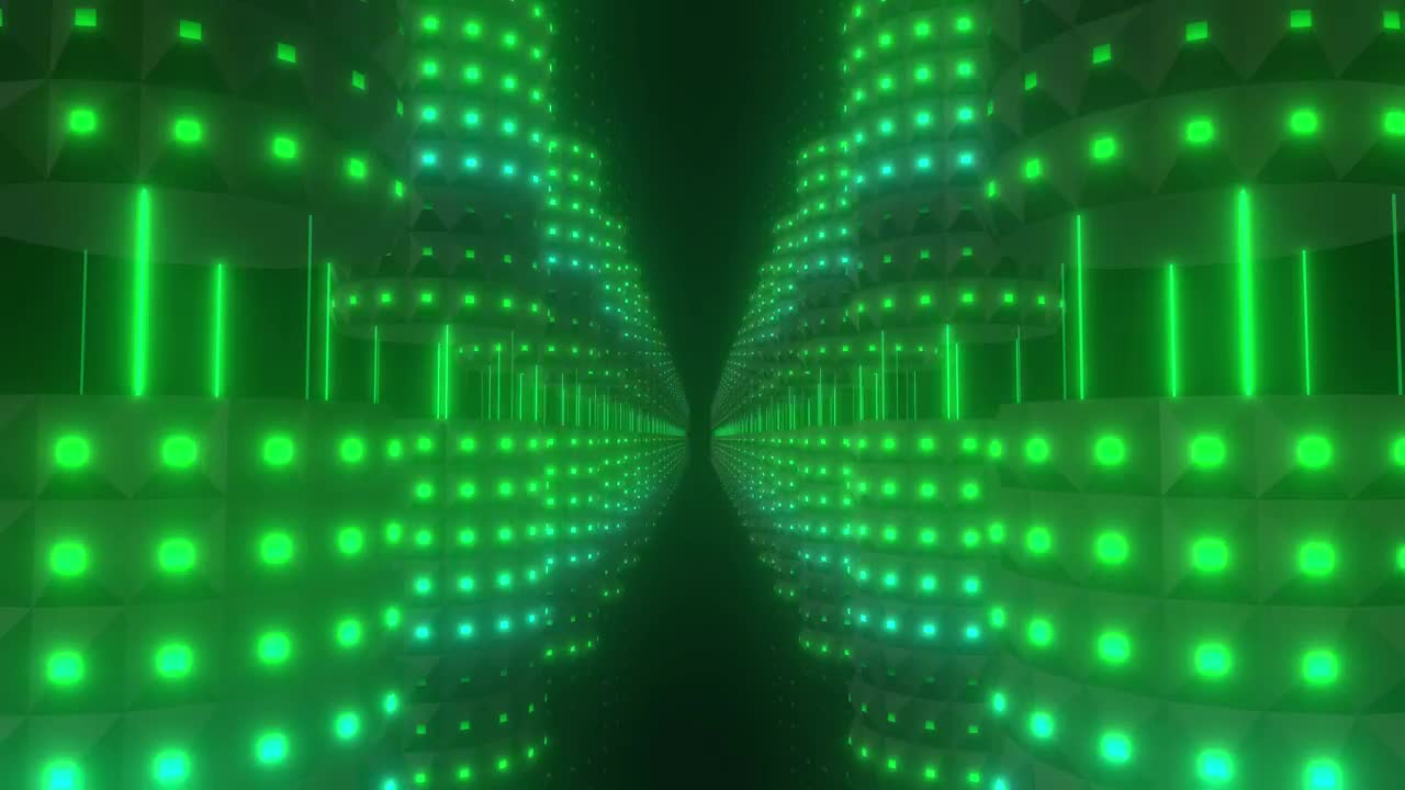 Stock Video Hallway Rows Of Rotating Cylinders With Green Lights Live Wallpaper For PC - Free Download