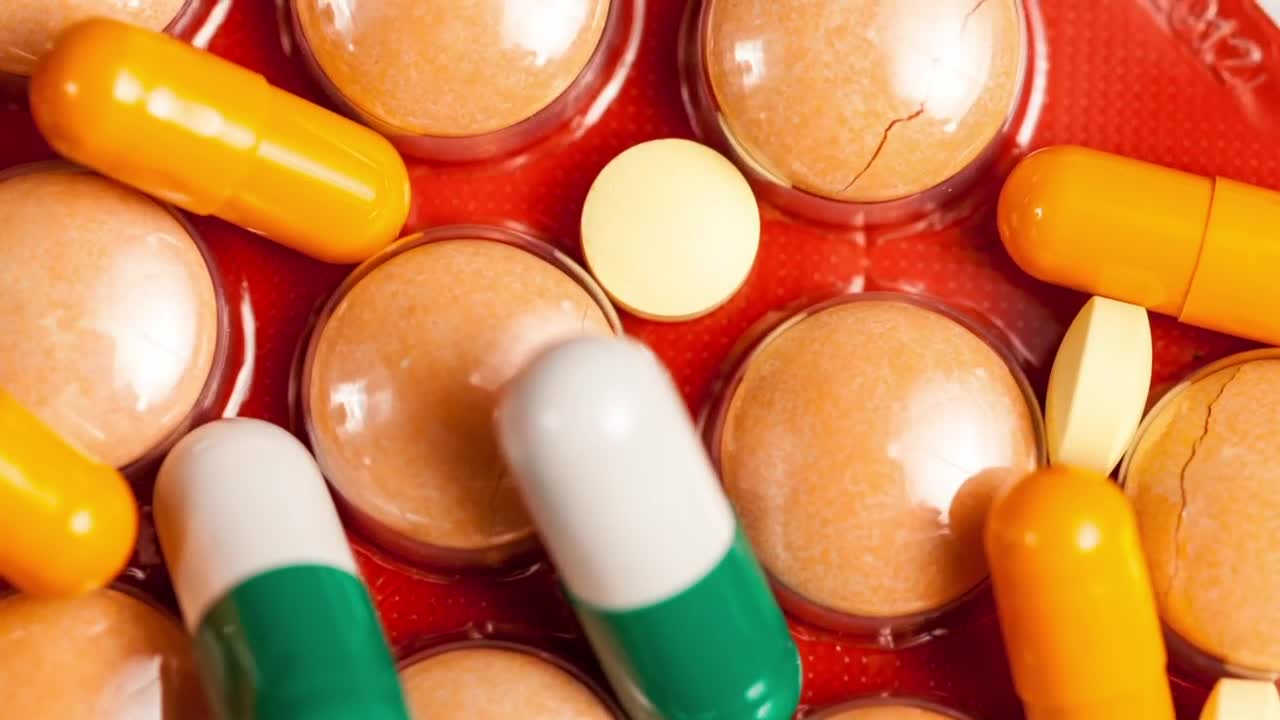 Video Stock Pharmacy Drugs In Closeup Panning Shot Live Wallpaper Free - Free Download