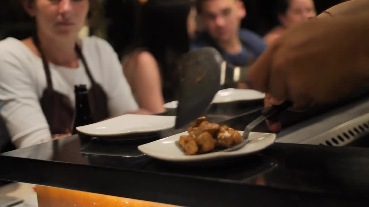 Stock Footage Waiter Serving Meat Stew In A Restaurant Live Wallpaper - Free Download