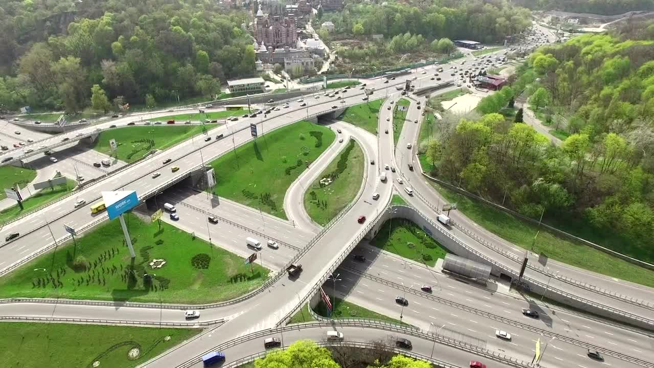 Stock Video Flying Over A Highway Junction Live Wallpaper For PC - Free Download