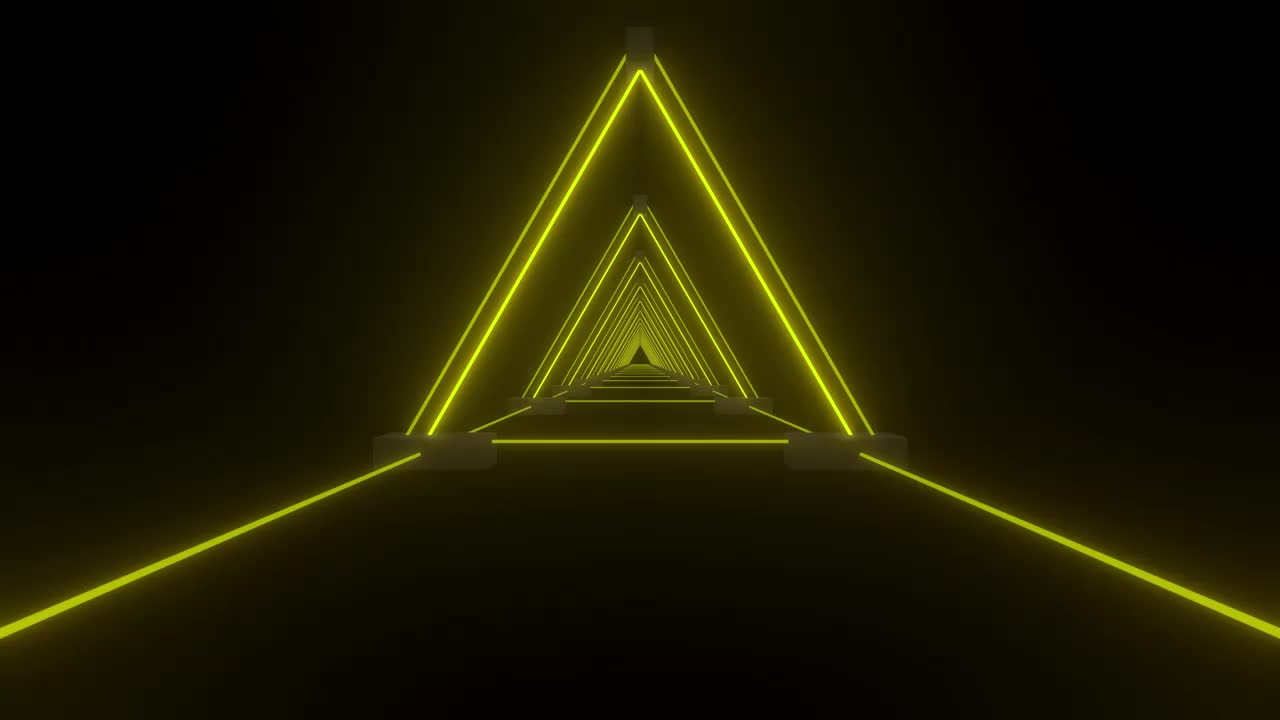 Free Stock Video Tunnel Of Yellow Light Lines That Form Triangles Live Wallpaper - Free Download