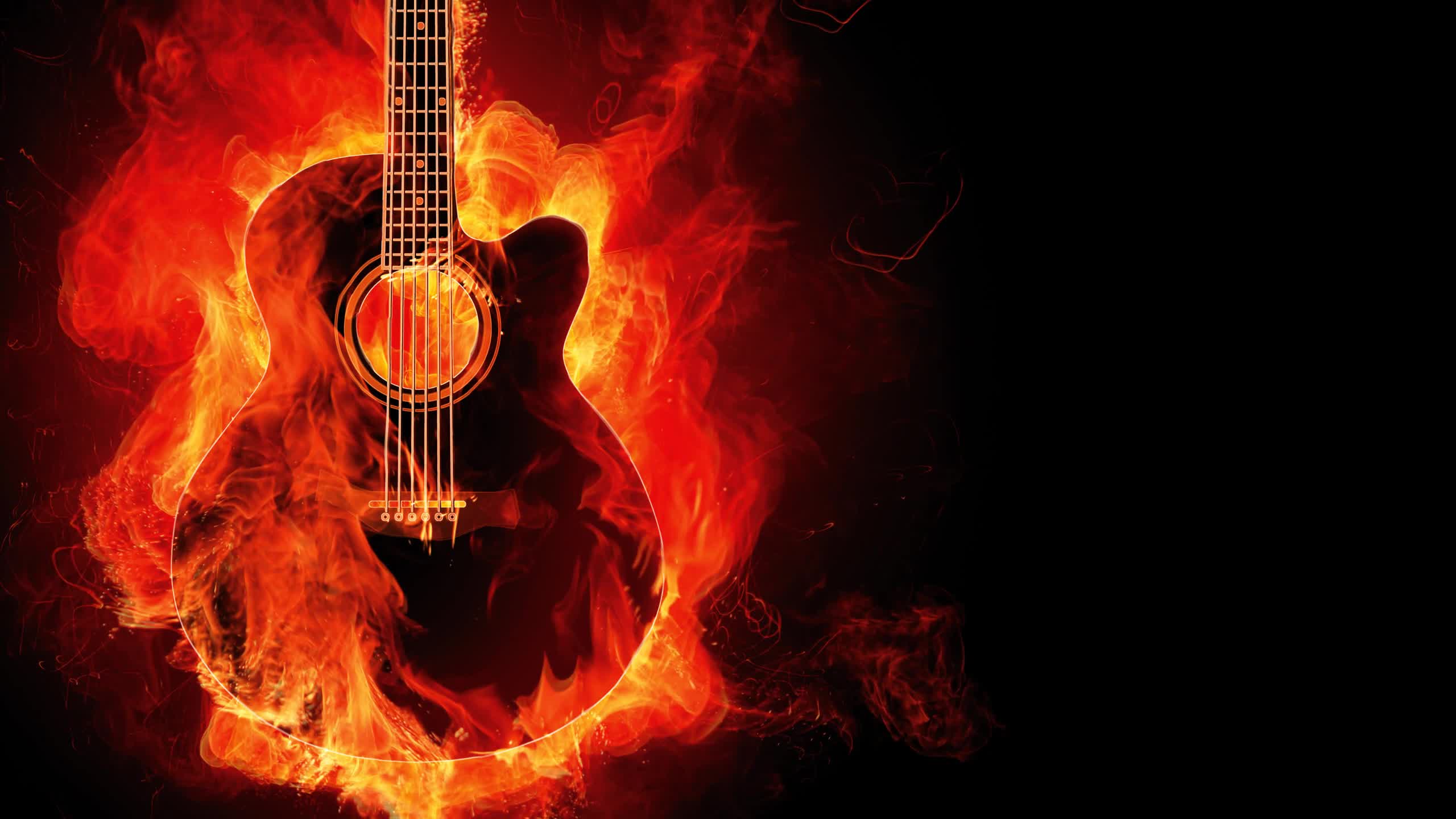 Guitar  Flame  Fantasy  Abstract  2K  Live  Wallpaper - Free Download