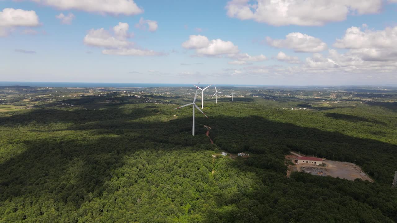Stock Video Electricity Production Field With Wind Turbines Live Wallpaper For PC - Free Download