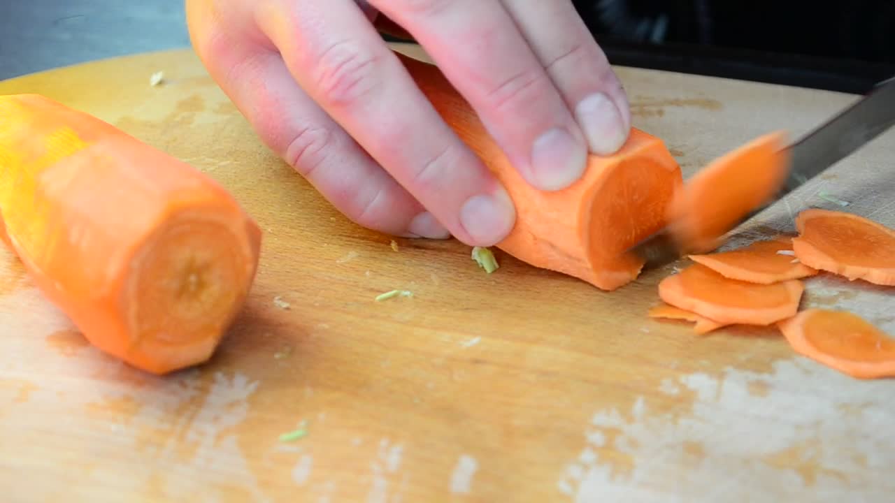 Stock Video Cutting Carrot Slices When Cooking Live Wallpaper For PC - Free Download