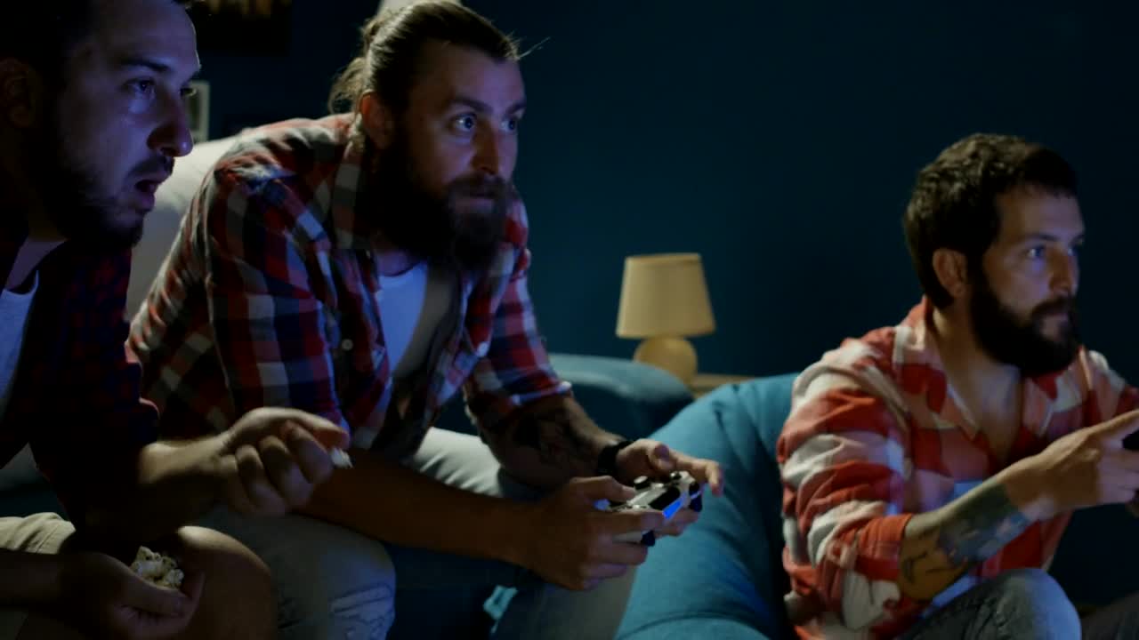 Stock Video Friends Playing Video Games At Home Live Wallpaper For PC - Free Download