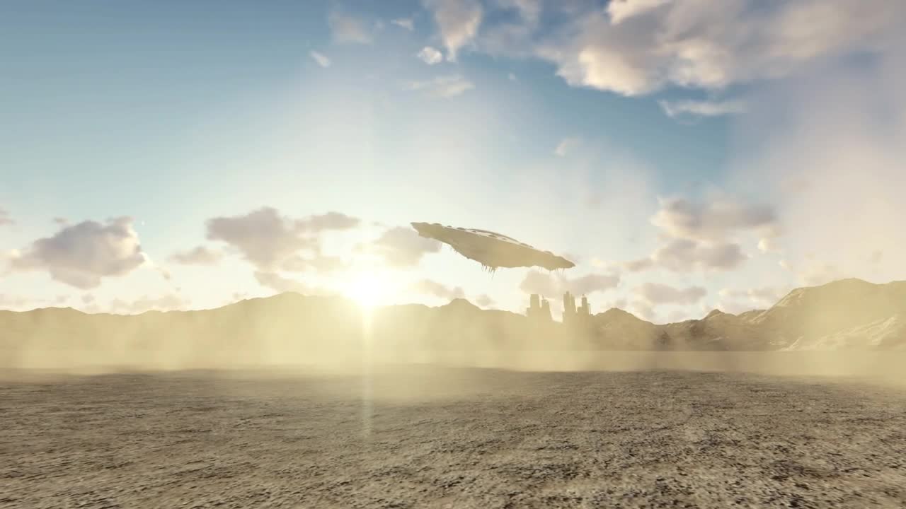 Stock Video Big Ufo Over A Desert Live Wallpaper For PC - Free Download