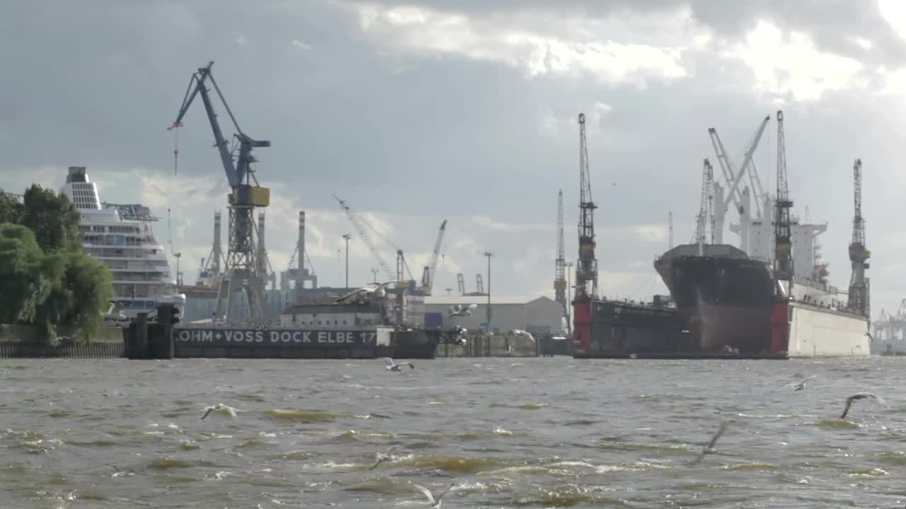Stock Video Ferry Heading Through A Port In Hamburg Live Wallpaper For PC - Free Download