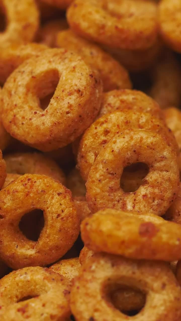 Video Stock Cinnamon Oat Rings Cereal Slowly Rotating Live Wallpaper For PC - Free Download