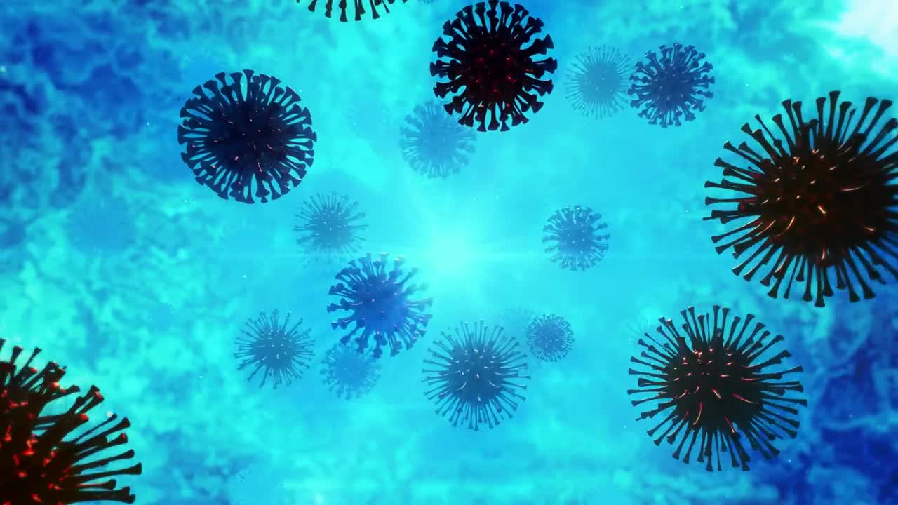 Stock Video Coronavirus Floating In Blue Background Live Wallpaper For PC - Free Download