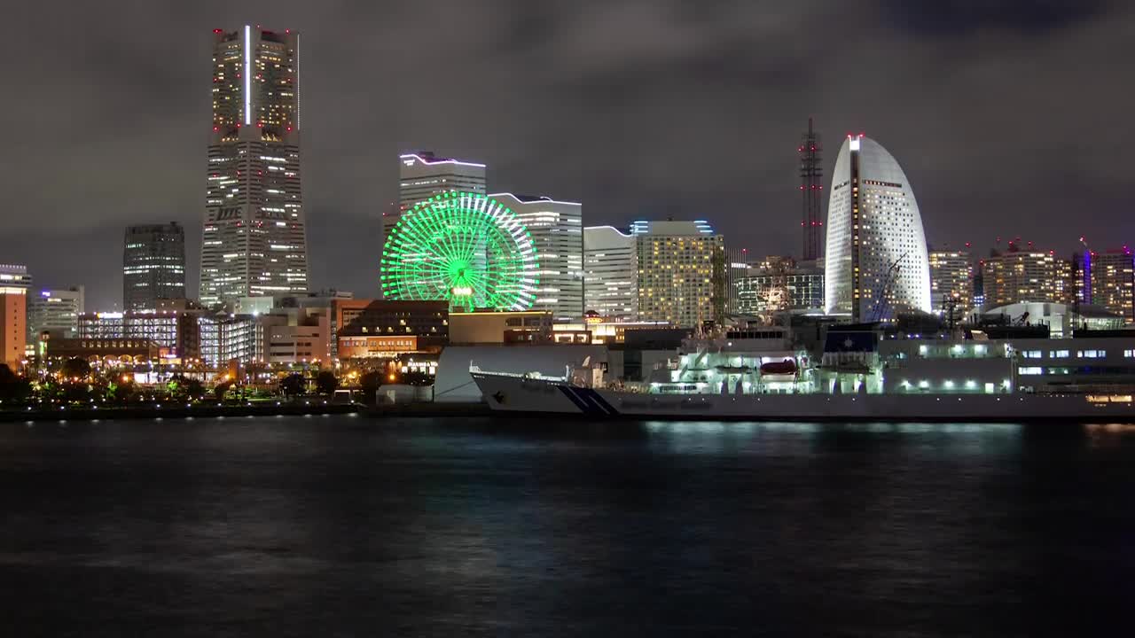 Free Stock Video Yokohama Cityscape And Harbor At Night Live Wallpaper - Free Download