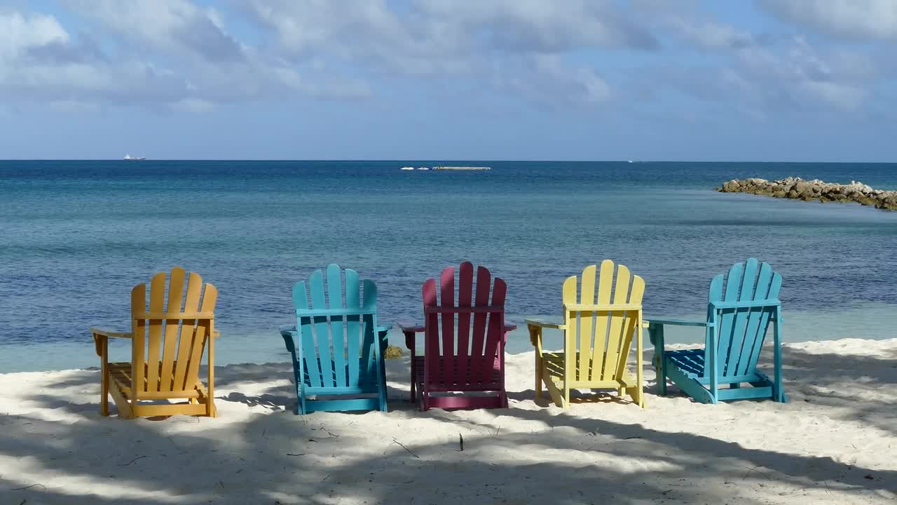 Stock Video Colorful Chairs At The Beach Live Wallpaper For PC - Free Download