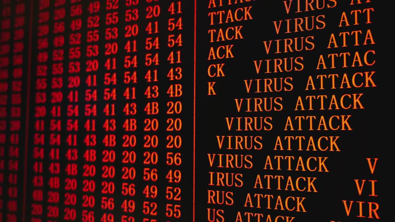 Free Stock Video Virus Attack Red Text On A Screen Live Wallpaper - Free Download