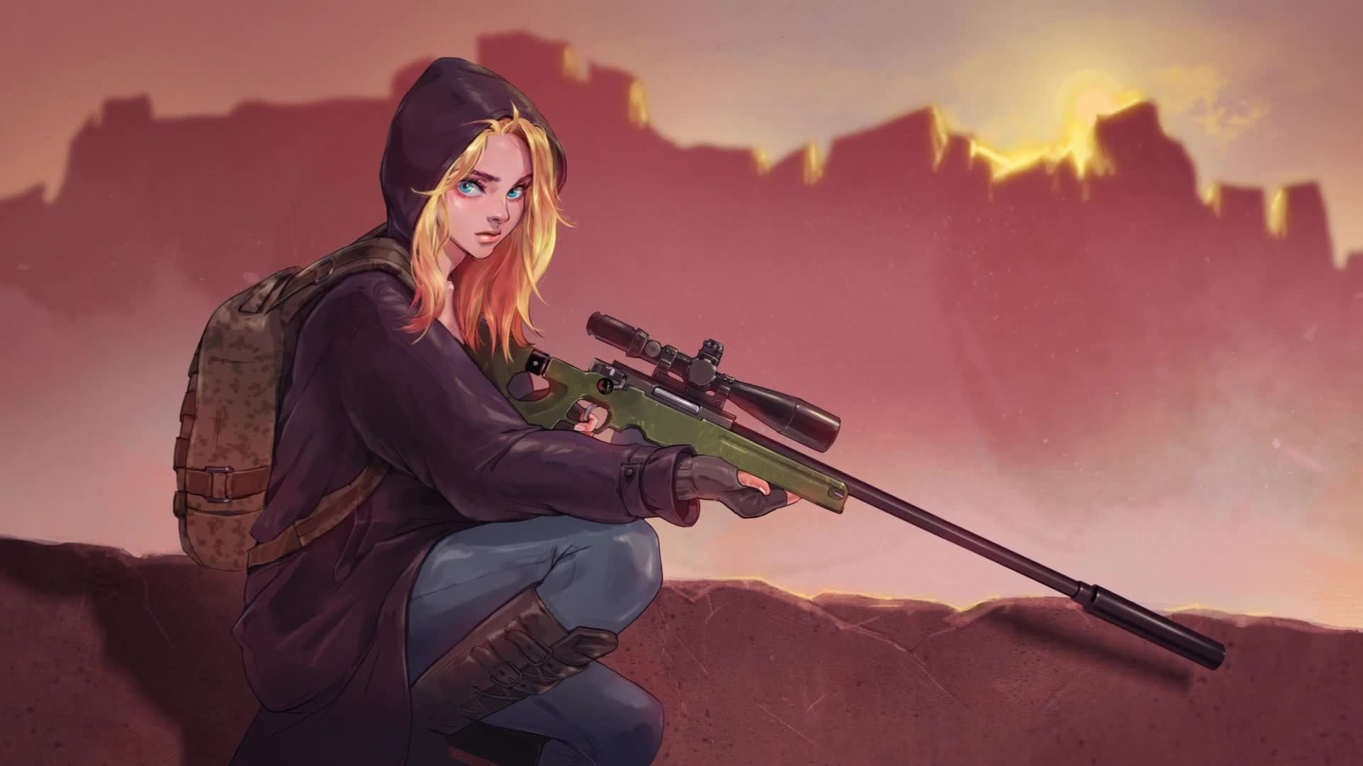 Pubg Girl With Sniper Rifle Live Wallpaper - Free Download